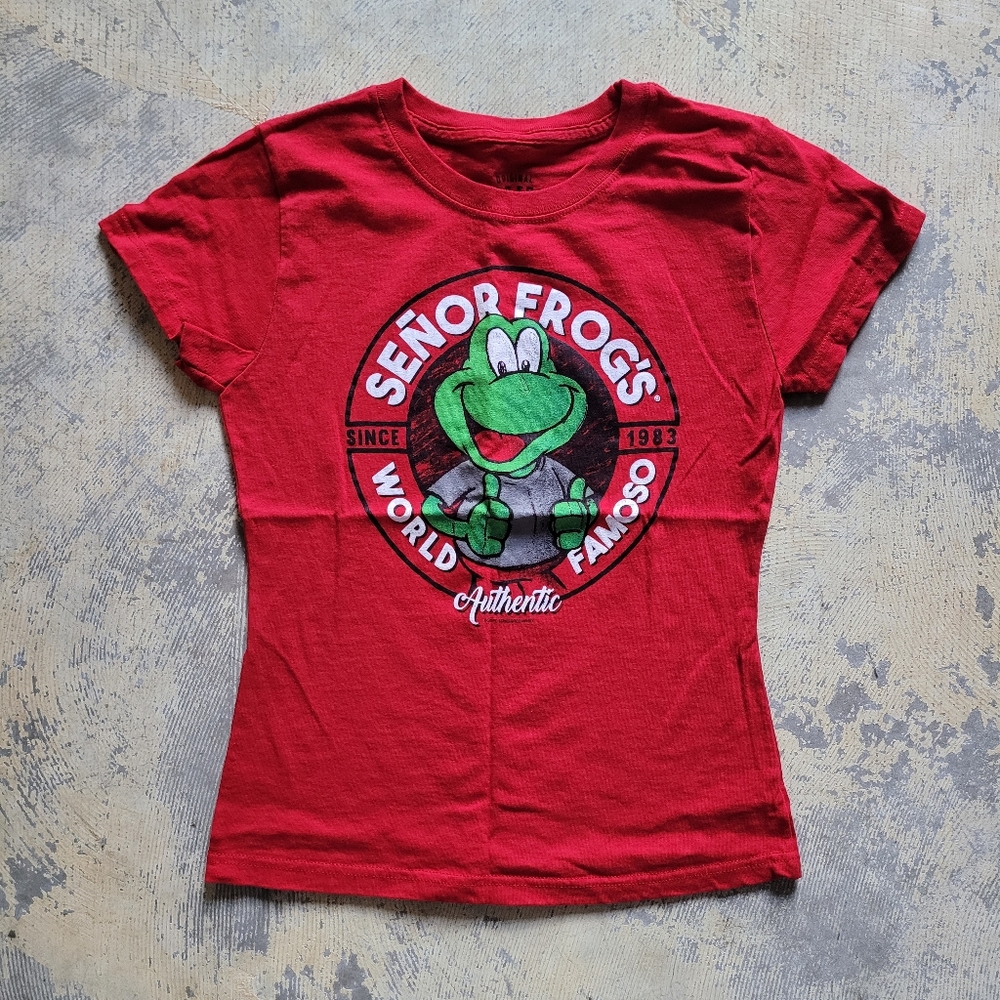 Senor Frog's  Graphic Baby T Red Myrtle Beach Short Sleeve Women's T-Shirt Small